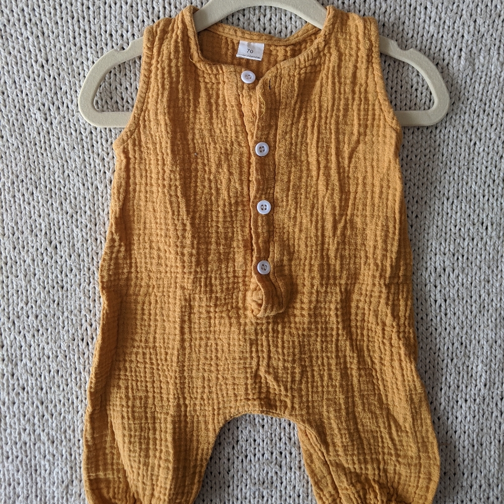 Cotton gauze sleeveless jumper